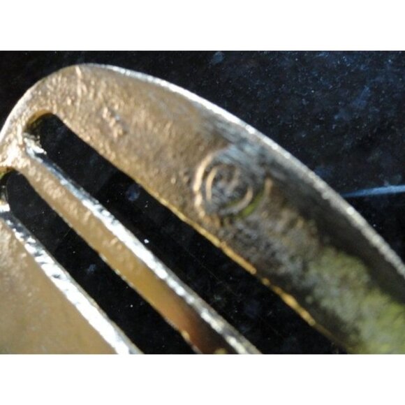 Vintage 1970 Belt Buckle Gold Tone Two Piece Interlocking Pieces Handmade "M" - Picture 4 of 5